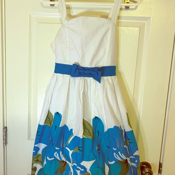 Lovely Easter/Spring dress with blue accents - Picture 1 of 6